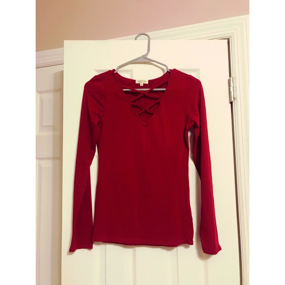 Red long sleeved shirt